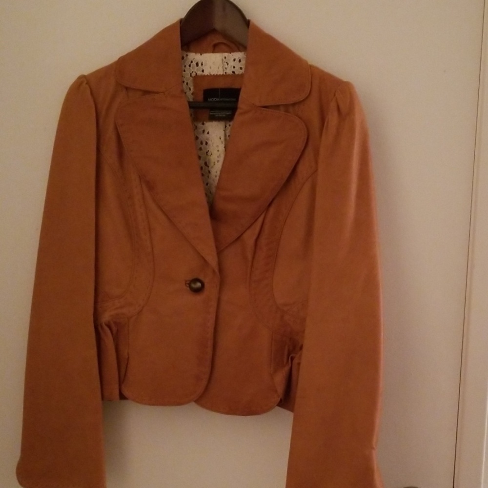 Moda International caramel leather jacket